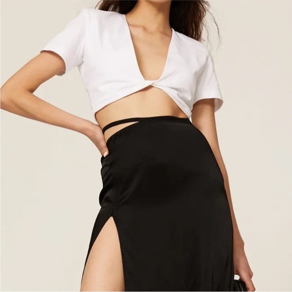 GAUGE81 Keila Plunge-front Organic Cotton Cropped Top In White Size L NEW - Picture 3 of 13